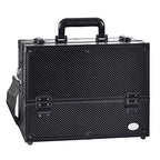 Joligrace Makeup Train Case Professional Adjustable - 6 Trays Cosmetic Cases Makeup Storage Organizer Box with Lock and Compartments 14 Inch Large Black - color: 3.Black