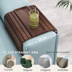 Sofa Arm Tray,Walnut Wood Folding Couch Arm Trays,Sofa Armrest Tray with Anti-Slip Pad for Drinks,Snacks,Phone,Remote Control