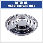 HORUSDY Magnetic Tray | 3-Piece | Round Magnetic Parts Tray | 3 Inch 4 Inch 6 Inch Magnetic Tray for Mechanic's | Stainless Steel - style: 3-Piece Magnetic Tray - Basic