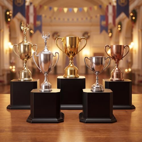 Chunful Wood Base Trophy Base DIY Square Stand Blank for Trophies Awards Trophies Figurines Cups Display Stand - color: Glossy Black, size: 6.5" X 6.5" X 5"