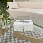 Decorative Books for Home Decor, White Faux Books for Decoration, Rustic Farmhouse Stacked Display Books (God Bless This Home and All Who Enter) - style: God Bless This Home and All