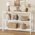 Hoctieon Industrial Console Table, 3 Tier Entryway Tables, Hallway Desk, Narrow Sofa Tables with Shelves, Entrance Table for Entryway, Living Room, Foyer, Hallway, Office, Oak Beige - color: Oak Beige