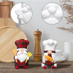 Seenelling 2 Pack Chef Gnome Ready to Paint Your Own Statues 4'' DIY Unpainted Ceramics Figurines Kit Blank Paintable Ceramics Art and Crafts Decorations - style: Chef Gnome