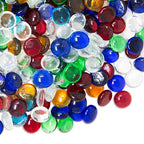 Galashield Flat Glass Marbles for Vases Multi Mix Glass Gems Beads Pebbles Vase Filler (5 LBS, Approx. 540 PCS) - color: Multi Mix, size: 5 LBS