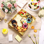 SiliFine 12" Charcuterie Number Shaped Mache with Clear Lid Fillable Sweets Serving Trays Paper Mache Cupcake Candy Box for 2025 Graduation Party Graduation Celebration(Gold,Number 3) - color: Gold, style: Number 3