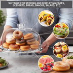 Masthome Cake Stand with Demo Cover, 6 in 1 Multi-Functional Serving Platter Display Stand for Christmas Wedding Party, Acrylic Cake Plate/Salad Bowl/Dessert Platter, BPA-Free, Send 2 Spoon - color: Acrylic Cake Stand With Lid