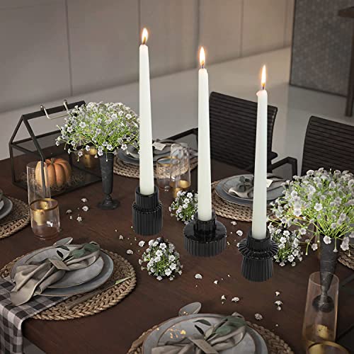 Vixdonos Taper Glass Candlestick Holders Tealight Candle Holders for Table Centerpieces, Wedding Decor and Dinner Party (6 Pcs, Black) - color: Black, size: 6 Pcs