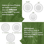 12" Whirlpool Microwave Glass Plate Replacement W11367904 W11291538 W10337247 W11443145, Compatible with Whirlpool Microwave Glass Turntable Plate WMH31017 WML55011 Whirlpool 12 Inch Microwave Plate - size: 12" Small Coupler Hole