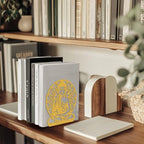 Peacoblue Metal Bookends for Shelves, Modern Decorative Heavy Duty Study Book Support Stoppers for Office, Desk, Shelf, Room 5.3"x4.3"x6.1" Cast Iron Simple Gold Book Ends, 1 Pair (Golden Buddha) - style: Golden Buddha