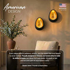 NativeSkins Ember Metal Wall Candle Sconce Set of Two Wall Candle Holders - Set of 2 Handcrafted Decorative Tea Light Sconces for Living Room Gold Tea Holder