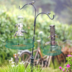 2 Pack Bird Seed Catcher for Outdoor Feeders, 24in & 16in Adjustable Hanging Trays with 4in Anti-Spill Height, Hanging Hoop Bird Seed Catcher Tray for Hummingbird Feeders Outdoor Garden Accessories