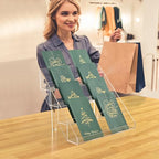 PecMuikee Greeting Card Display, 4 Tiers Clear Acrylic Sticker Display Stand for Vendors Retail, Display Photo Stand for Counter Tabletop Display Supplies, 2 Sets - color: 2 Sets