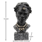 Leekung African Sculpture Resin Figurine, Handmade Home Decor, 12.2x6.3x4.3 inches, Black - color: Black M