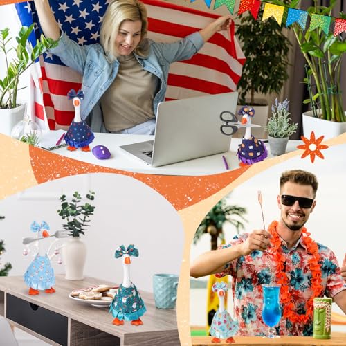 Weysat 10 Set Holiday Mini Desk Goose Outfit 250th Anniversary Summer Mexican 4th for July Magnetic Geese Statue Felt Fabric Costume for 7 Inch Desktop Goose Table Decor Gifts(Cute Style,Fabric) - style: Cute Style