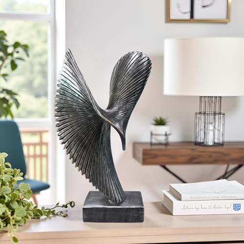Modern Abstract Eagle Decorative Sculpture, Dining Living Room Desk Decor,Geometric Home Decor Statues,Shelf Top Decor Aesthetics, Coffee Tables or Office Shelves（Bronze Colored） - color: 15.16"bronze Colored