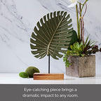 Elements 7x2.25x11.5 Inch Metal Green Leaf Tabletop Decor