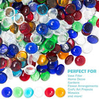 Galashield Flat Glass Marbles for Vases Multi Mix Glass Gems Beads Pebbles Vase Filler (1 LB, Approx. 105 PCS) - color: Multi Mix, size: 1 LB