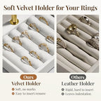 bussdis 3 Tier Bracelet Holder Display - White Leather Bracelet Holder, Detachable T Bar Jewelry Holder Organizer for Bracelet, Necklace, Earrings, Rings, Watches, Bangle - color: White