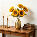 Hosley's 8.75" High Gold Finish Hammered Metal Vase. Ideal Gift for Floral Arrangements Weddings, Special Events, Aromatherapy,Spa, Reiki, Meditation O4 - color: Gold 5