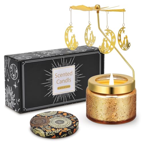 Kunrsug Cat Rotating Scented Candles Gift Set for Birthdays, Christmas, Thanksgiving, or As A Unique Present for Your Mom, Sister, Girlfriend, Colleagues, Friends, or A Dear Friend - style: Moon Cat