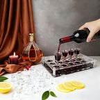24 Shot Holder Tray Acrylic Shot Tray Clear Wine Glass Organizer Wine Display Holder Cups Display Accessories for Party, Bar, Club,Hole: 1.5 Inch - style: 1.57 inch hole - 4x6 arrangement (24 Holes)