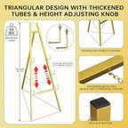Gold Easel Stand for Wedding Signs,No Assembly Needed-46.7' Heavy Duty Adjustable Wedding Easel with Tool-Free Knobs&Adjustable Chains, Fits Welcome Signs, Posters, Paintings, Events & Art Displays