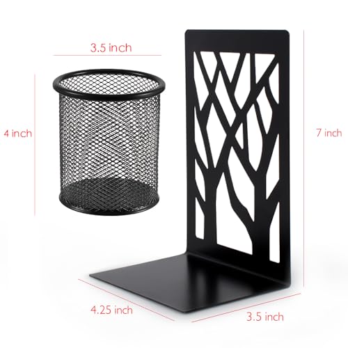 Book Ends-Metal Book End Supports for Bookrack Desk (Black, 10 Pair) - color: Black, size: 10 Pair