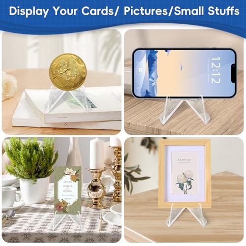 Acrylic Card Display Stands, 36 PCS Card Stands for Sports Cards, Clear Mini Easel Stand Holder for Challenge Coin Graded Card Sports Card PSA Card Baseball Card (36)