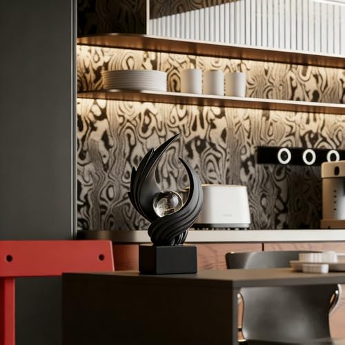 AWNR Gold Abstract Sculpture House Decor Aesthetic - Home Décor Accents for Nightstand, Shelves, Dining Room, Entryway Table, Office, Desk Accessories (Black B) - color: Black B