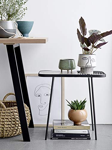 Bloomingville White Stoneware Vase with Abstract Face Design & Reactive Glaze Finish (Each one will vary)