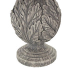 Deco 79 Polystone Rabbit Textured Sculpture with Leaf Covered Round Base, 8" x 8" x 20", Gray - size: 8" x 8" x 20"