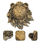 Veemoon Lightweight Lion Head Wall Decor Lion Head Wall Mount Sculpture Resin Hanging Animal Stuate Bronze Animal Plaque Home Ornament Fake Beast Decorations for Farmhouse Plaque(20 * 23 * 9.5cm)