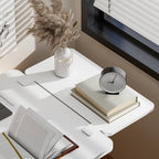PEGZONE Desk Extender Tray, 24" x 12" Clamp On Shelf, Desk Extension with Laptop Holder, Table Arm Rest, Clamp On Keyboard Tray for Office and Home, Workstation Organizer, Medium, White - size: 24 x 12 inch, style: White with laptop shelf