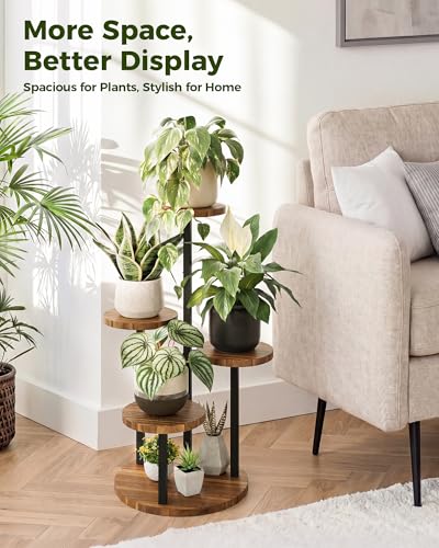 Bamworld Plant Tables Indoor Corner Plant Stand Tall Metal Wood Plant Shelf Outdoor Indoor Plant Table Rack 4 Tier Tier Plant Stand Garden Accessories for Living Room Balcony Patio - size: 4 Tier
