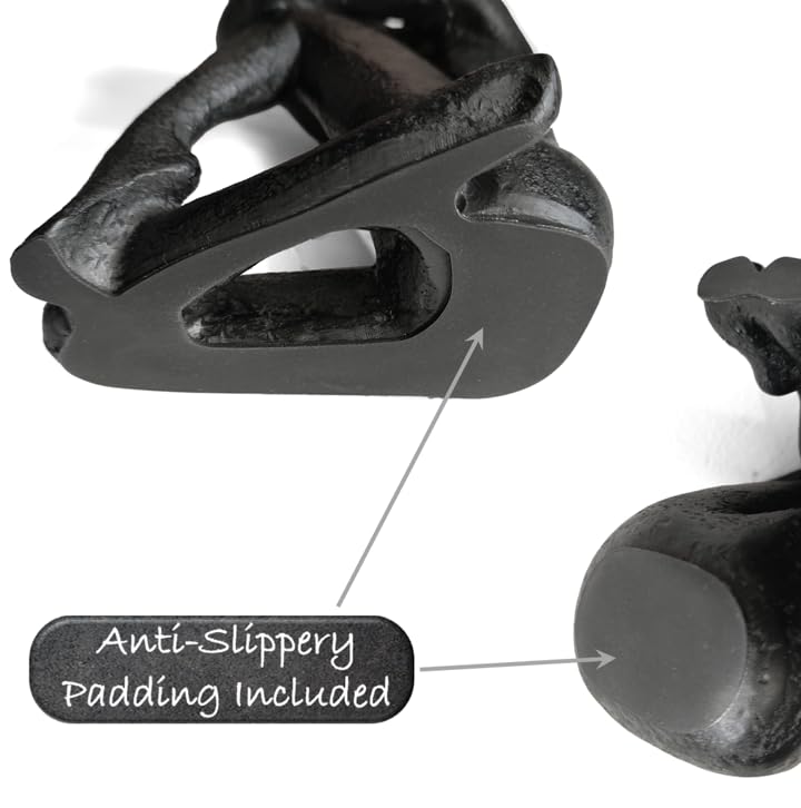 Ambipolar Yoga-Style Black Decorative Bookends, Resin Book Stand to Hold Books Heavy Duty, Book Stoppers for Home Decor, Office Desk, Living Room Decor. Black. Book Ends for Shelf