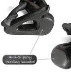 Ambipolar Yoga-Style Black Decorative Bookends, Resin Book Stand to Hold Books Heavy Duty, Book Stoppers for Home Decor, Office Desk, Living Room Decor. Black. Book Ends for Shelf