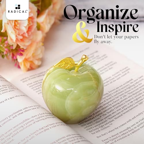 Radicaln Marble Decoration Piece Green Onyx 3" Inch Handmade Apple Paperweight Home Decor – Best for Office Table Decoration & Study Room Decor Paperweight - color: Green