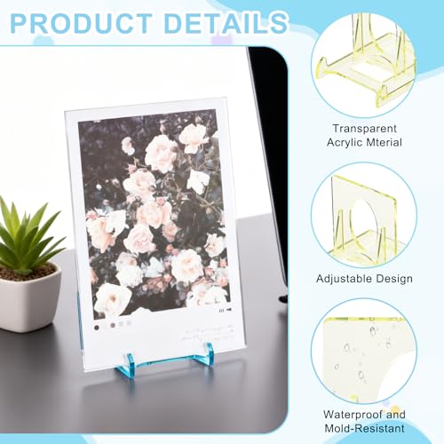 uxcell 20 Pack Book Display Stands, 2" Adjustable Display Holder Mini Clear Easel Collector Stand for Displaying Comics, Magazines, Postcards, Art works, DVDs, Medals, Yellow - color: Yellow