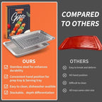 Grilling Prep and Serve Trays, Set of 2 Stackable Stainless Steel BBQ Trays, Deep Marinating Container, Serving Platter for Plating Food, BBQ Prep Tub for Marinating Meats, Grill Accessories - style: Deep Prep Trays