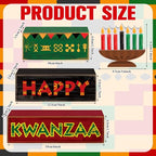 Yuntau 4 Pcs Happy Kwanzaa Table Decorations Kwanzaa Tiered Tray Decor Rustic African Candlestick Wood Block Tabletop Sign Gift Centerpiece Farmhouse Table Decor for Home Office Party Supplies - style: Candlestick