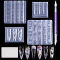 Laza 4pcs Gothic Silicone Nail Art Molds, 3D Rose, Snake, Bones, Cross, Collar, Skull Exquisite Silicone Nail Accessories with Carving Pen Resin Nail Art Mold Manicure Tools for DIY Salon Nail Design - color: Skull rose