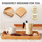 Joy&Grace Bamboo Serving Tray with Handles, Dinner Food Tray for Bed Breakfast Eating and Serving, for Coffee Table Ottoman TV, Decorative Wood Large Charcuterie Platter 16.8 x 12.5 inch 1 Pack