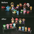 HIIMIEI Acrylic Display Riser, 3 Step 12" Large Acrylic Risers, Thickened to 5mm Clear Rectangular Display Shelf for Cupcake Stand, Tiered Display Stand for gemstone, curio, figurines, Collectibles - size: 12'' - 3PCS