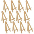 U.S. Art Supply 5" Mini Easel (12 Pack) - Natural Wooden A-Frame Tabletop Display Stand, Mini Easel Stand - Small Easels for Display, Small Canvases, Crafts, Business Cards, Signs, Photos, Gifts
