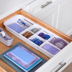 YouCopia DrawerFit Sliding Drawer Tray with Adjustable Dividers, Expandable Kitchen Storage Organizer, Speckled White - style: Tray