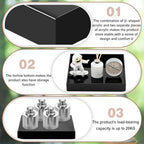 Chunful Black Acrylic Display Box Riser Trophy Base Acrylic Pedestal Stand Block Versatile Trophy Diorama Base and Storage for Photography Props Home Office Decor Showing(12" L X 12" W X 2" H) - size: 12" W X 12 " D X 2 " H