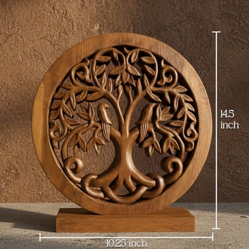 Decozen Solid Wood Tree Sculpture, Gift for Mom, Home Decor, Living Room, Boho, Coffee Table, Centerpiece Table Decorations, Mantle, Bathroom Shelf, Farmhouse, Christmas Decorations, Mothers Day Gifts - color: Mauk - Large