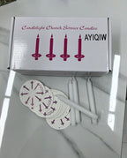 100 pcs Church Candles with Drip Protectors for Devotional Candlelight Vigil Service, Unscented White 5" H X 1/2" D, No Smoke, Shabbat, Praye - color: 100 White Color