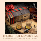 Mixology & Craft Whiskey Gift Set, Whiskey Glass Set with Rustic Wooden Crate, 8 Granite Whiskey Rocks Chilling Stones, 10oz Glasses, Raffle Gift for Men, Dad, Husband, Boyfriend - Jameson Dark Brown - size: Dark Crate
