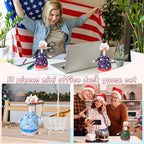 Weysat 10 Set Holiday Mini Desk Goose Outfit 250th Anniversary Summer Mexican 4th for July Magnetic Geese Statue Felt Fabric Costume for 7 Inch Desktop Goose Table Decor Gifts(Lovely Style,Fabric) - style: Lovely Style